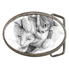 Cat Drawing Art Belt Buckles by HermanTelo