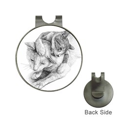 Cat Drawing Art Hat Clips With Golf Markers