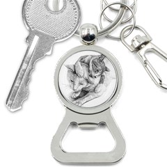 Cat Drawing Art Bottle Opener Key Chain by HermanTelo