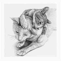 Cat Drawing Art Medium Glasses Cloth