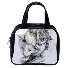 Cat Drawing Art Classic Handbag (one Side) by HermanTelo