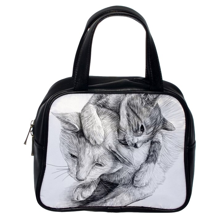 Cat Drawing Art Classic Handbag (One Side)