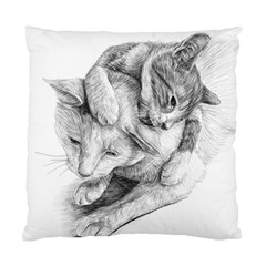 Cat Drawing Art Standard Cushion Case (one Side) by HermanTelo