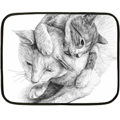 Cat Drawing Art Double Sided Fleece Blanket (mini) 