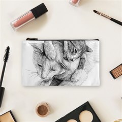 Cat Drawing Art Cosmetic Bag (small)