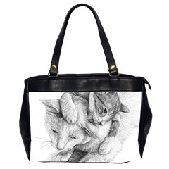 Cat Drawing Art Oversize Office Handbag (2 Sides) by HermanTelo