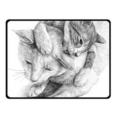 Cat Drawing Art Fleece Blanket (small) by HermanTelo