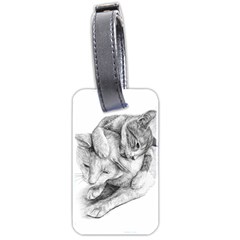 Cat Drawing Art Luggage Tag (two Sides) by HermanTelo