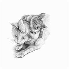 Cat Drawing Art Small Garden Flag (two Sides)