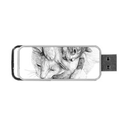 Cat Drawing Art Portable Usb Flash (one Side)