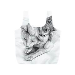 Cat Drawing Art Full Print Recycle Bag (s) by HermanTelo