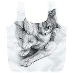 Cat Drawing Art Full Print Recycle Bag (XL) Back