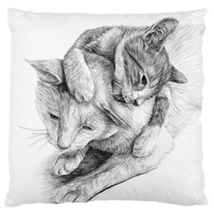 Cat Drawing Art Standard Flano Cushion Case (one Side)