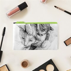 Cat Drawing Art Cosmetic Bag (xs)