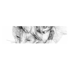 Cat Drawing Art Satin Scarf (oblong) by HermanTelo