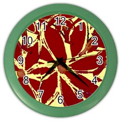 Flowery Fire Color Wall Clock by Janetaudreywilson