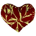 Flowery Fire Large 19  Premium Flano Heart Shape Cushions Front