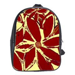 Flowery Fire School Bag (large) by Janetaudreywilson