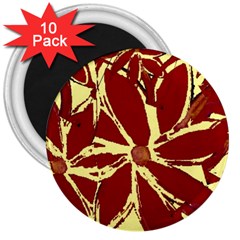 Flowery Fire 3  Magnets (10 Pack)  by Janetaudreywilson