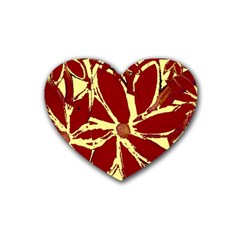 Flowery Fire Rubber Coaster (heart)  by Janetaudreywilson