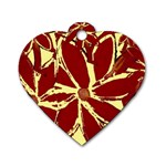 Flowery Fire Dog Tag Heart (Two Sides) Front