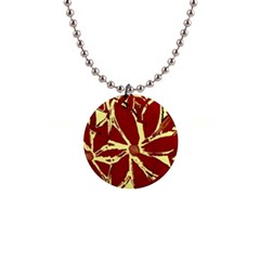 Flowery Fire 1  Button Necklace by Janetaudreywilson