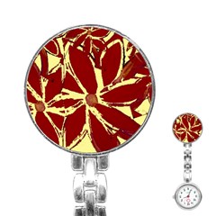 Flowery Fire Stainless Steel Nurses Watch by Janetaudreywilson