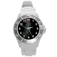 Galaxy Space Round Plastic Sport Watch (l) by Sabelacarlos