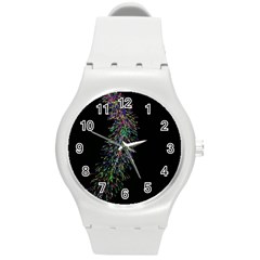 Galaxy Space Round Plastic Sport Watch (m) by Sabelacarlos