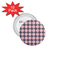 Retro Pink And Grey Pattern 1 75  Buttons (10 Pack) by MooMoosMumma