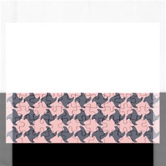 Retro Pink And Grey Pattern Rectangular Jigsaw Puzzl by MooMoosMumma