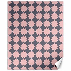 Retro Pink And Grey Pattern Canvas 11  X 14  by MooMoosMumma