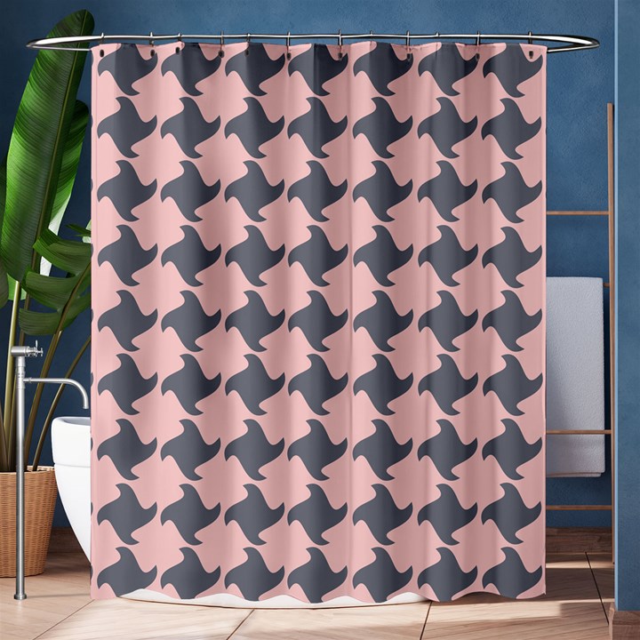 Retro Pink And Grey Pattern Shower Curtain 60  x 72  (Medium) 