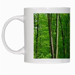 In The Forest The Fullness Of Spring, Green, White Mugs by MartinsMysteriousPhotographerShop