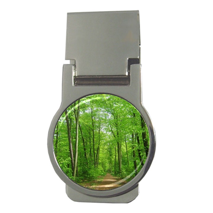 In the forest the fullness of spring, green, Money Clips (Round) 