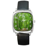 In the forest the fullness of spring, green, Square Metal Watch Front