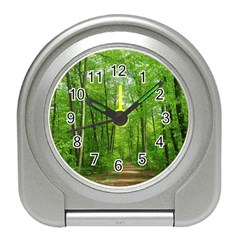 In The Forest The Fullness Of Spring, Green, Travel Alarm Clock by MartinsMysteriousPhotographerShop