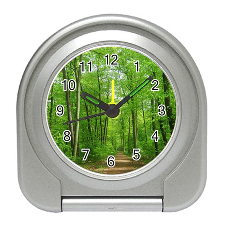 In the forest the fullness of spring, green, Travel Alarm Clock