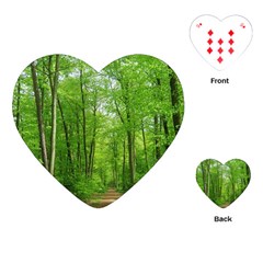 In The Forest The Fullness Of Spring, Green, Playing Cards Single Design (heart) by MartinsMysteriousPhotographerShop