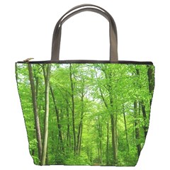 In The Forest The Fullness Of Spring, Green, Bucket Bag by MartinsMysteriousPhotographerShop