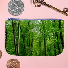 In The Forest The Fullness Of Spring, Green, Large Coin Purse by MartinsMysteriousPhotographerShop