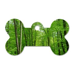 In The Forest The Fullness Of Spring, Green, Dog Tag Bone (one Side) by MartinsMysteriousPhotographerShop