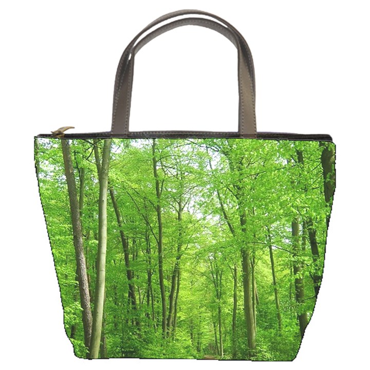 In the forest the fullness of spring, green, Bucket Bag