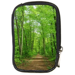 In The Forest The Fullness Of Spring, Green, Compact Camera Leather Case by MartinsMysteriousPhotographerShop