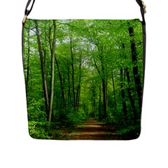 In The Forest The Fullness Of Spring, Green, Flap Closure Messenger Bag (l) by MartinsMysteriousPhotographerShop