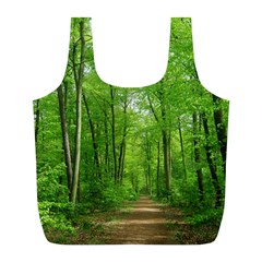 In The Forest The Fullness Of Spring, Green, Full Print Recycle Bag (l) by MartinsMysteriousPhotographerShop