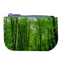 In The Forest The Fullness Of Spring, Green, Large Coin Purse by MartinsMysteriousPhotographerShop