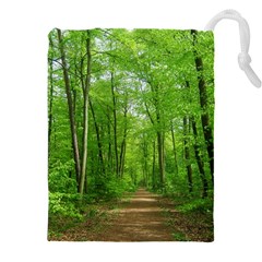 In The Forest The Fullness Of Spring, Green, Drawstring Pouch (5xl) by MartinsMysteriousPhotographerShop