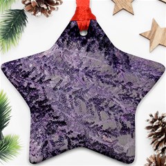 Flowers Branches Purple Star Ornament (two Sides) by DinkovaArt