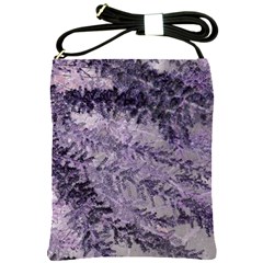 Flowers Branches Purple Shoulder Sling Bag by DinkovaArt